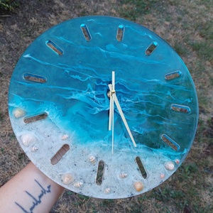 Tengeres epoxy falióra - otthon & életmód - dekoráció - fali és függő dekoráció - falióra & óra - Meska.hu