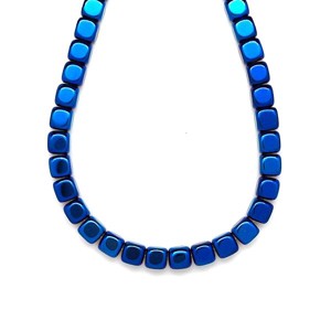 Hematit kocka kerekített szin kék 6x6mm, Kellékek & szerszámok, Ásvány alapanyag, Ásványfüzér, , MESKA