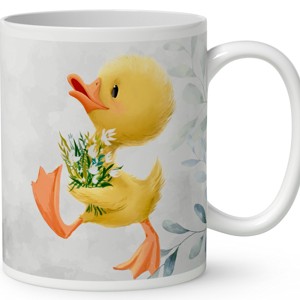 Névvel kérhető - Tündéri kiskacsa virágcsokorral mintás bögre - otthon & életmód - konyhafelszerelés, tálalás - tálalás - bögre & csésze - Meska.hu