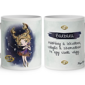 Személyre szabható - Szőke hajú Csini Rák lány mintás bögre, Otthon & Életmód, Konyhafelszerelés, tálalás, Tálalás, Bögre & Csésze, , MESKA
