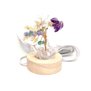 Mix ásvány hegyikristály életfa ásvány hangulatlámpa fa talppal 12 cm, Kellékek & szerszámok, Ásvány alapanyag, , MESKA