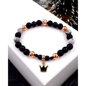 Rosegold korona ásványkarkötő, Ékszer, Karkötő, Ásványkarkötő, , MESKA