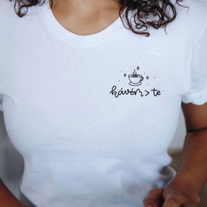 kávém>te póló, Ruha & Divat, Női ruha, Póló, felső, Fotó, grafika, rajz, illusztráció, MESKA