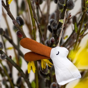 terrakotta fülű nyuszi, Otthon & Életmód, Dekoráció, Fali és függő dekoráció, Függődísz, Varrás, MESKA