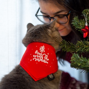 kiss me under the mistletoe kutya/cica kendő, Otthon & Életmód, Kisállatoknak, Kutyáknak, Kutya ruházat, Varrás, MESKA