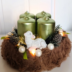 báránykás adventi koszorú - Meska.hu