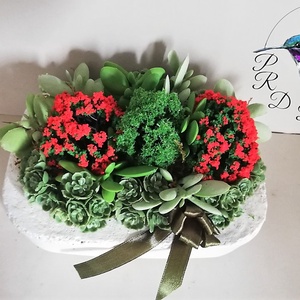 Betonkaspós kegyeleti díszek, Otthon & Életmód, Ház & Kert, Kerti dísz, Virágkötés, MESKA