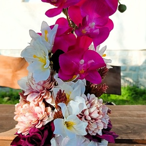 Orchidea virágkompozíció, Otthon & Életmód, Dekoráció, Asztal és polc dekoráció, Asztaldísz, Virágkötés, MESKA