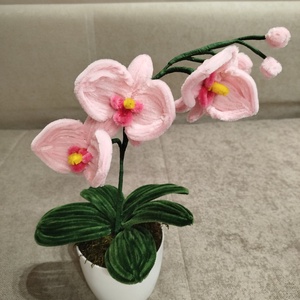 Orchidea zsenilia drótból  - otthon & életmód - dekoráció - virágdísz és tartó - csokor & virágdísz - Meska.hu
