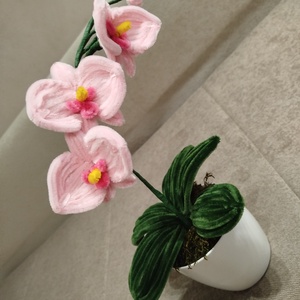 Orchidea zsenilia drótból  - otthon & életmód - dekoráció - virágdísz és tartó - csokor & virágdísz - Meska.hu
