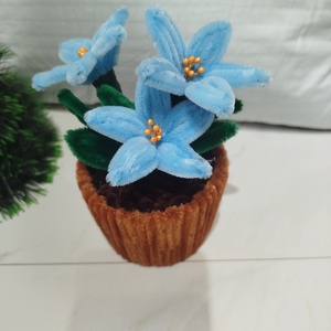 Mini liliomok kaspóban kék  - Meska.hu