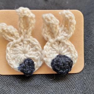 Nyuszi fülbevaló, Ékszer, Fülbevaló, Pötty fülbevaló, Horgolás, MESKA