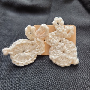 Nyuszi fülbevaló, Ékszer, Fülbevaló, Pötty fülbevaló, Horgolás, MESKA