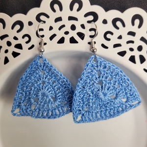 Nagy háromszög lógós fülbevaló, Ékszer, Fülbevaló, Lógó fülbevaló, Horgolás, MESKA