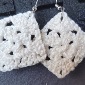 Nagy négyszög fülbevaló - ékszer - fülbevaló - lógó fülbevaló - Meska.hu