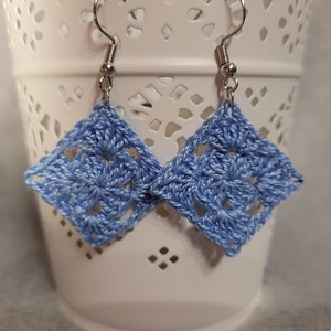 Kis négyszög fülbevaló - ékszer - fülbevaló - lógó fülbevaló - Meska.hu