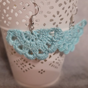 Legyező fülbevaló, Ékszer, Fülbevaló, Lógó fülbevaló, Horgolás, MESKA