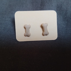 Pici csont fülbevaló, Ékszer, Fülbevaló, Pötty fülbevaló, Gyurma, MESKA