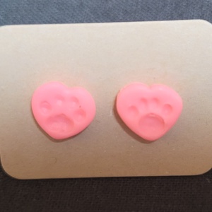 Tappancs szívben fülbevaló, Ékszer, Fülbevaló, Pötty fülbevaló, Gyurma, MESKA