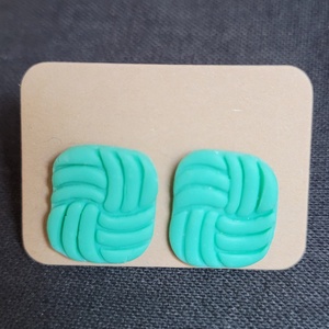 Mintás négyszög fülbevaló, Ékszer, Fülbevaló, Pötty fülbevaló, Gyurma, MESKA