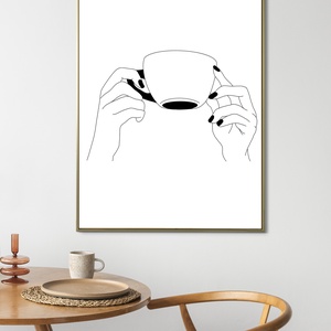 Reggeli kávé - minimalista rajz - művészet - grafika & illusztráció - digitális - Meska.hu