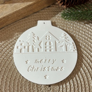 Gipsz - Cement Karácsonyfadísz 4 db/csomag, Karácsony, Karácsonyi lakásdekoráció, Karácsonyfadíszek, Gipszöntés, MESKA