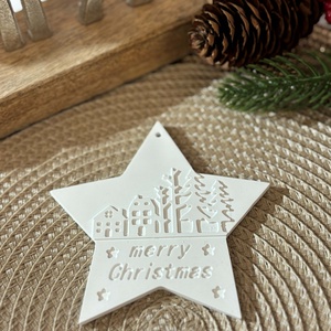 Gipsz - Cement Karácsonyfadísz 4 db/csomag - karácsony - karácsonyi lakásdekoráció - karácsonyfadíszek - Meska.hu