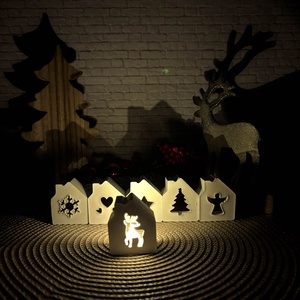 Gipsz - Cement Karácsonyi házikók 6 db/szett - karácsony - karácsonyi lakásdekoráció - karácsonyi falu, házikó - Meska.hu