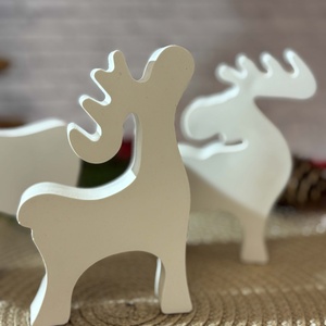 Gipsz - Cement Rénszarvasok 3 db/szett, Karácsony, Karácsonyi lakásdekoráció, Karácsonyi falu, házikó, Gipszöntés, MESKA