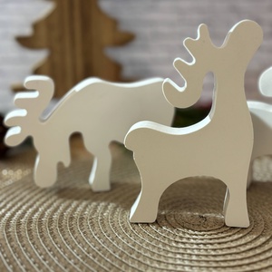 Gipsz - Cement Rénszarvasok 3 db/szett - karácsony - karácsonyi lakásdekoráció - karácsonyi falu, házikó - Meska.hu