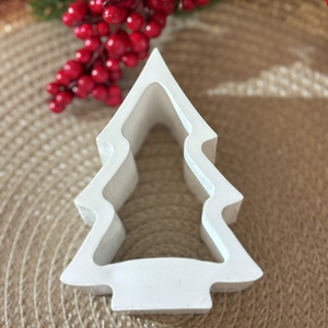 Gipsz - Cement Fenyő alakú mécsestartó - álló - karácsony - karácsonyi lakásdekoráció - ünnepi asztaldekoráció - Meska.hu