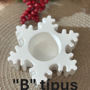 Gipsz - Cement Hópihe alakú mécsestartó - többféle - karácsony - karácsonyi lakásdekoráció - ünnepi asztaldekoráció - Meska.hu