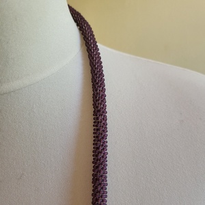 Lila gyöngy kötél - ékszer - nyaklánc - hosszú nyaklánc - Meska.hu