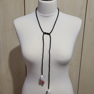 Onix es selyem, Ékszer, Nyaklánc, Hosszú nyaklánc, Ékszerkészítés, Hímzés, MESKA