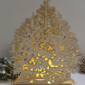 Világító LED-es fenyőfa - ablak/asztaldísz - karácsony - adventi díszek - adventi ablakdekoráció - Meska.hu
