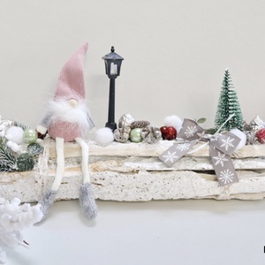 Rózsaszín manós afjéreg asztaldísz - karácsony - adventi díszek - adventi asztaldísz - Meska.hu