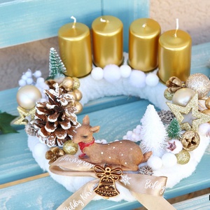 Őzikés adventi koszorú - karácsony - adventi díszek - adventi asztaldísz - Meska.hu