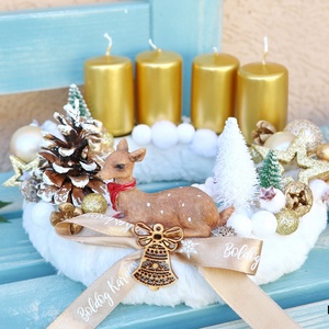Őzikés adventi koszorú - karácsony - adventi díszek - adventi asztaldísz - Meska.hu