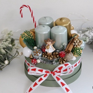 Angyalkás karácsonyi box - karácsony - adventi díszek - adventi asztaldísz - Meska.hu