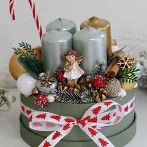 Angyalkás karácsonyi box - karácsony - adventi díszek - adventi asztaldísz - Meska.hu