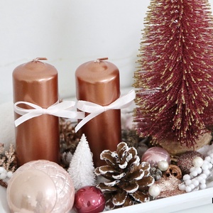 Rosegold adventi nagy tál - karácsony - adventi díszek - adventi asztaldísz - Meska.hu