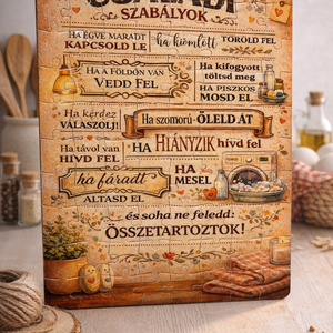 Családi szabályok hüttőmágneses puzzle A4-A5, Otthon & Életmód, Konyhafelszerelés, tálalás, Konyhai dekoráció, Hűtőmágnes, Festett tárgyak, MESKA