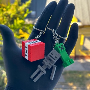 Minecraft Kulcstartó - Táskadísz - Gamer Kiegészítő - Videójáték Ajándék - TNT, Skeleton vagy Creeper, Táska & Tok, Kulcstartó & Táskadísz, Kulcstartó, Újrahasznosított alapanyagból készült termékek, MESKA