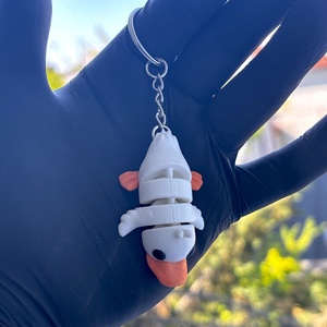 Mozgatható kacsa kulcstartó � 3D nyomtatott flexi figura, táskadísz és fidget játék, 5 cm - táska & tok - kulcstartó & táskadísz - kulcstartó - Meska.hu