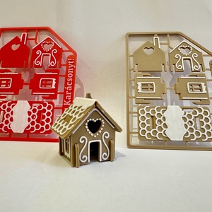 Csináld magad mézeskalács házikó dísz - karácsony - karácsonyi ajándékozás - karácsonyi képeslap, üdvözlőlap, ajándékkísérő - Meska.hu