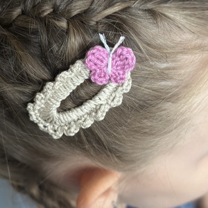 Horgolt pillangós csatt - Meska.hu