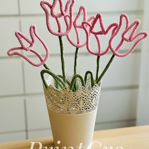 Tricotin tulipán - otthon & életmód - virágdekoráció - virágdíszek - asztali virágdísz - Meska.hu