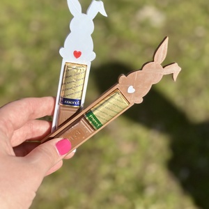 Nyuszis csokitartó - otthon & életmód - papír, írószer - ajándékozás kellékei - ajándékkísérő - Meska.hu