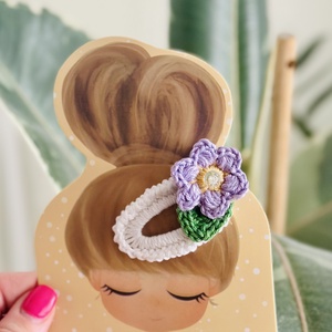 Horgolt virágos hajcsat - Meska.hu