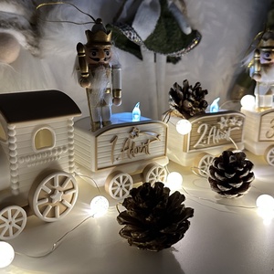 Karácsonyi / adventi kis vonat - 3D nyomtatott karácsonyi különlegesség - karácsony - mikulás - mikulás ajándékok - Meska.hu